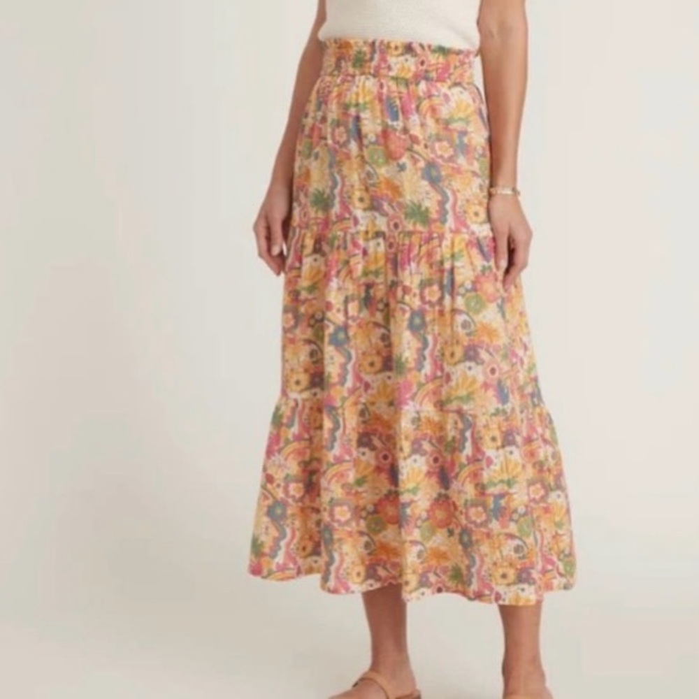 Marine Layer Corinne Maxi Skirt in Groovy Print - Medium
